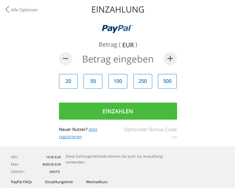 Sportingbet Einzahlung PayPal
