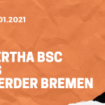 Hertha BSC – SV Werder Bremen Wetten Tipp 23.01.2021