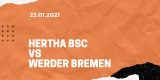 Hertha BSC – SV Werder Bremen Wetten Tipp 23.01.2021